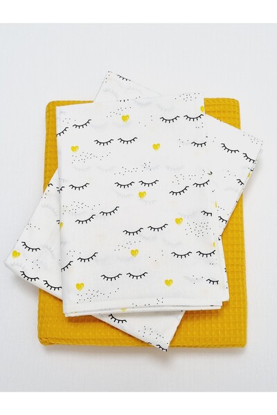 Yada Baby طقم وافل بيكيه للأطفال والرضع مصنوع من القطن العضوي بنسبة 100% - مع...