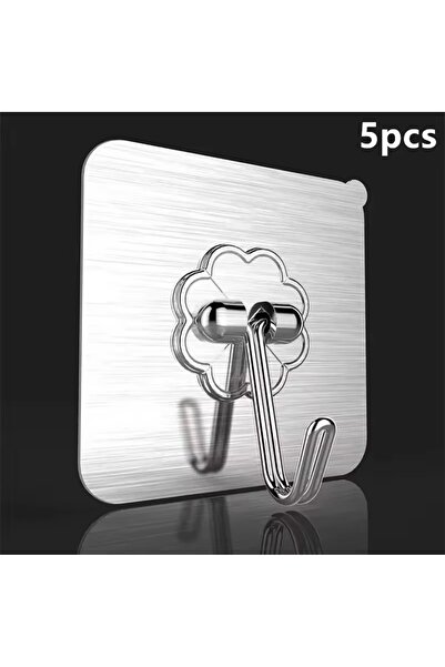 Hombak Gri 1 Adet 6x6 cm Şeffaf Güçlü Kendinden Yapışkanlı Kapı Duvar Askılar...