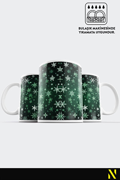 nilizma Christmas New Year Themed Snow Patterned Mug Cup Mug 330 ml