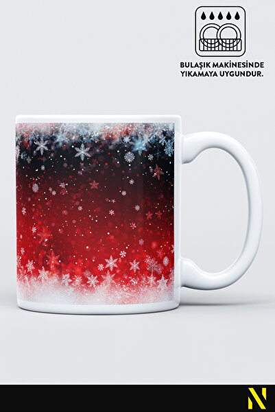 nilizma Christmas New Year Themed Snow Patterned Mug Cup Mug 330 ml