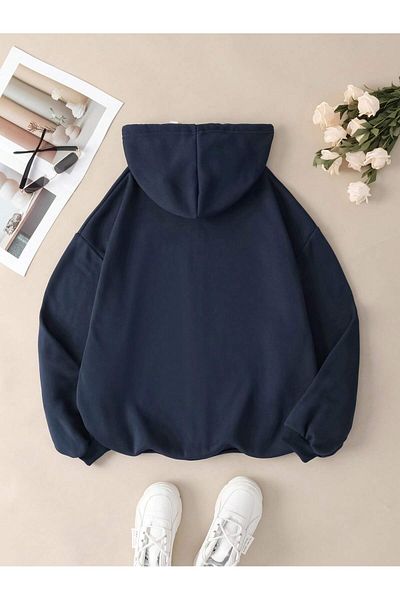 EVIus New York Printed Hooded Zippered Cardigan