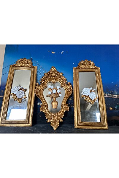 busraconcept Duvar tablosu 3lü set aynalı dekoratif 50cm