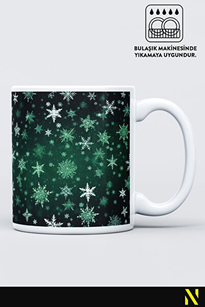 nilizma Christmas New Year Themed Snow Patterned Mug Cup Mug 330 ml