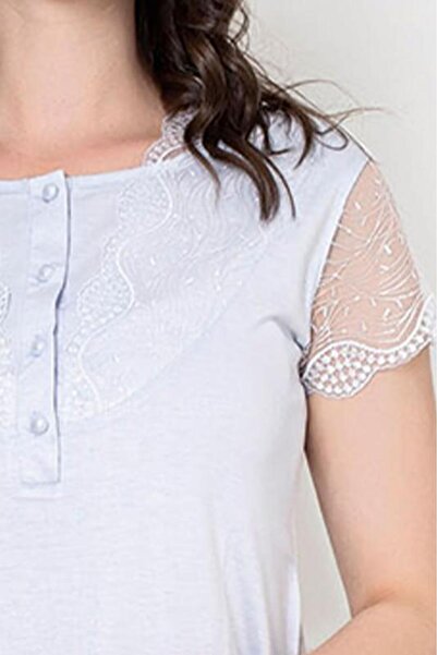 ALİMER Set pijamale pentru femei cu halat albastru 2647