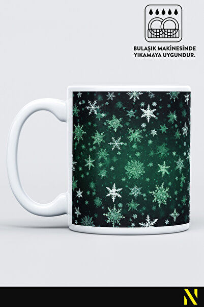 nilizma Christmas New Year Themed Snow Patterned Mug Cup Mug 330 ml