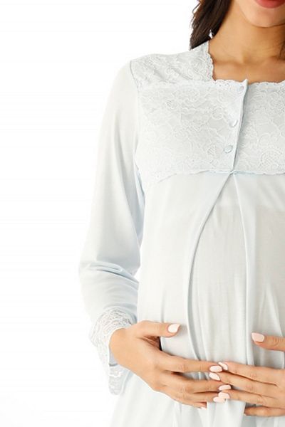 ALİMER Set pijama de maternitate pentru gravide din dantela albastra 2714UY