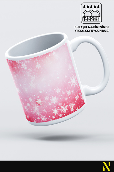 nilizma Christmas New Year Themed Snow Patterned Mug Cup Mug 330 ml