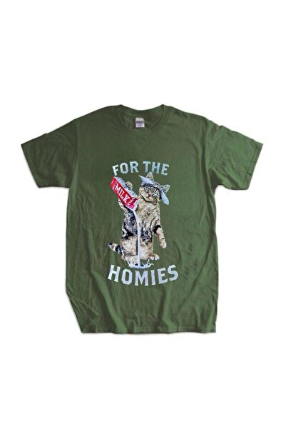 DEEFWEAR Tricou unisex cu imprimeu kaki pentru bărbați Bandanna Milk Funny