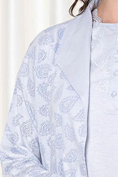 ALİMER Set pijamale pentru femei cu halat albastru 2647
