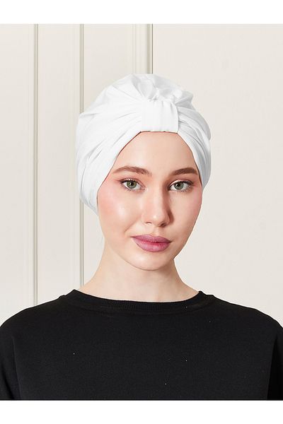 ada sanatsal White Pleated Practical Stripe Bonnet