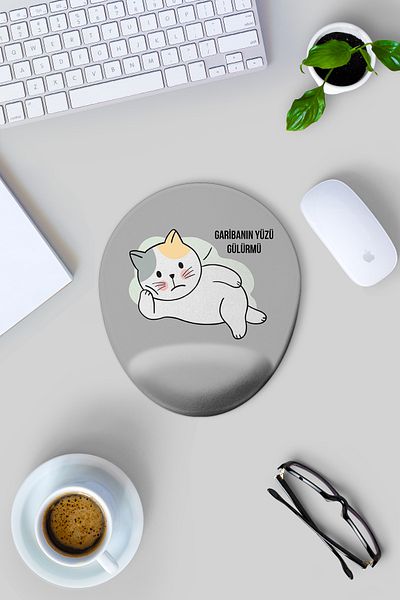 Gizeo Concept Poor Man's Face Smiling Patterned Mouse Pad with Wrist Support
