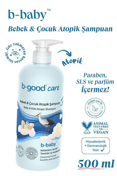 B-GOOD 500 ml Atopic Hair and Body Shampoo for Baby and Child