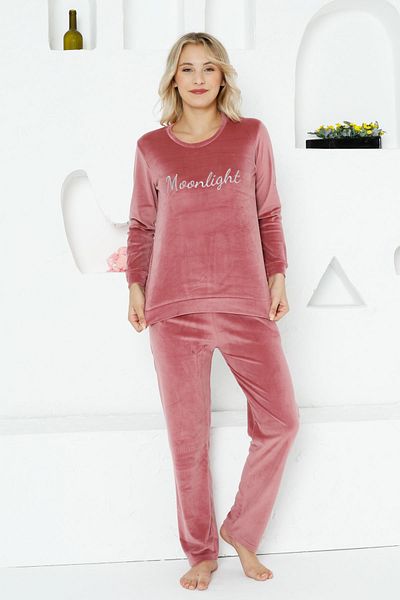ALİMER Set pijamale pentru femei din catifea - buzunar cu pulbere de catifea importată Moonlight 2763uk