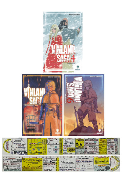 Kurukafa Yayınevi Vinland Saga 4-5-6. Ciltler Manga Seti + Mat. Öğreten Cetvel