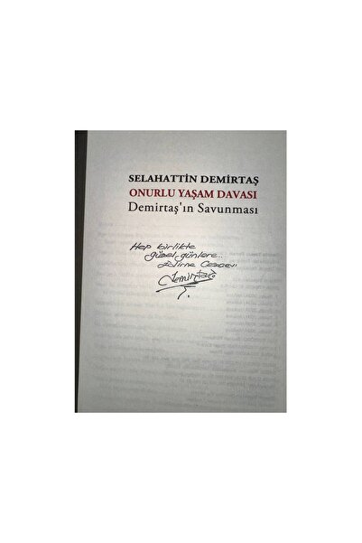 Dipnot Yayınları Onurlu Yaşam Davası Demirtaş'ın Savunması - Kaşe İmazlı - Selahattin Demirtaş