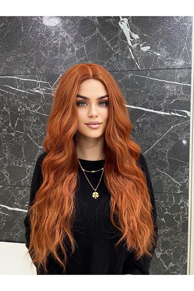 Fenomen Peruk En'Ler Copper Wavy Rivetless Wig Model