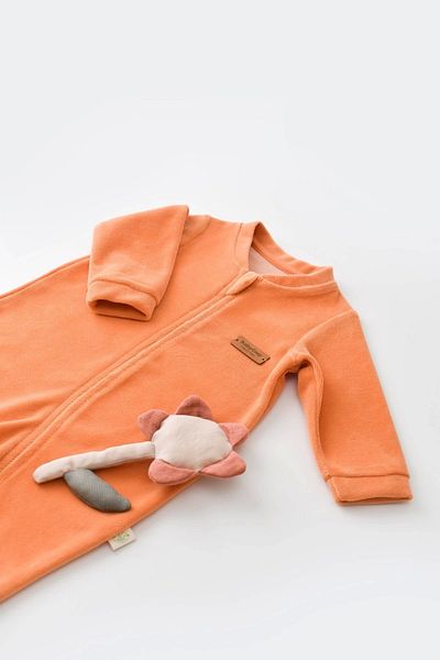 BabyCosy Salopetă pentru bebeluși din catifea cu fermoar, 80% bumbac organic, seria pentru bebeluși și nou-născuți - Csyk6030