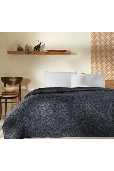 KÜBRAHOME'S Black Dobby Cotton Double Blanket