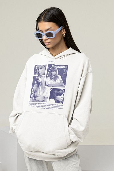 SEVBANO Taylor Swift Midnights Printed Unisex Oversize Singer Hoodie