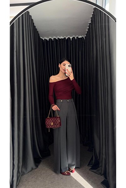 HAZELANNA Pantaloni gri cu 3 nasturi