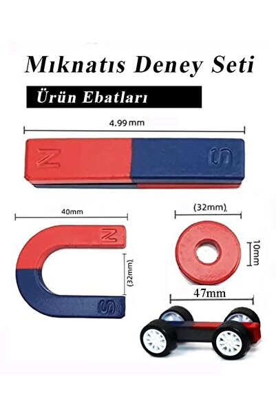 Anoffel Mıknatıs Deney Seti Arabalı 10 Parçadan Oluşur 1 Set