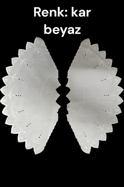 DUAYEN çocuk vintage terikoton fisto  Yaka degirmen Desen kar beyaz