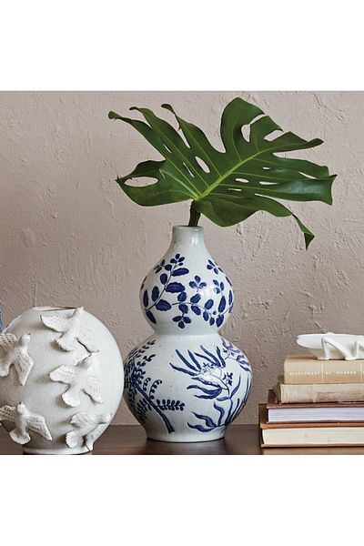 Warm Design Ceramic Vase - Hand-Painted Design