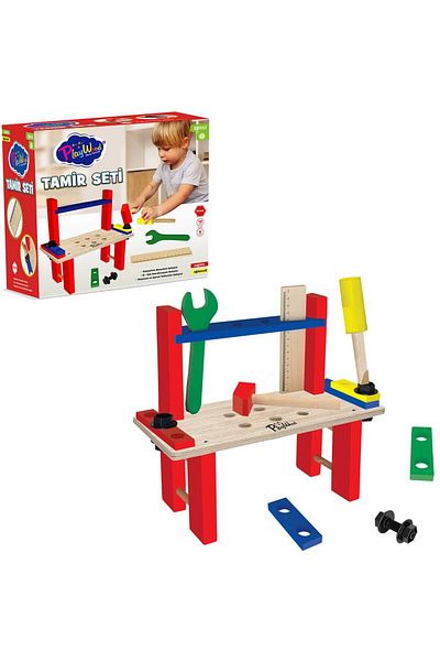 Play Wood 16 Piece Educational Toy Wood Repair Set - Ony-397