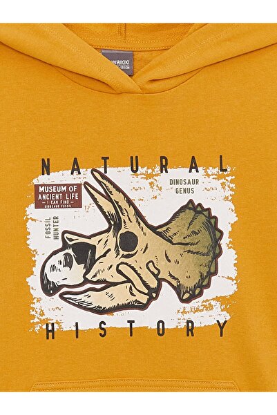 LC Waikiki Μακρυμάνικο μπλουζάκι για αγόρια με κίτρινο στάμπα LCW Kids