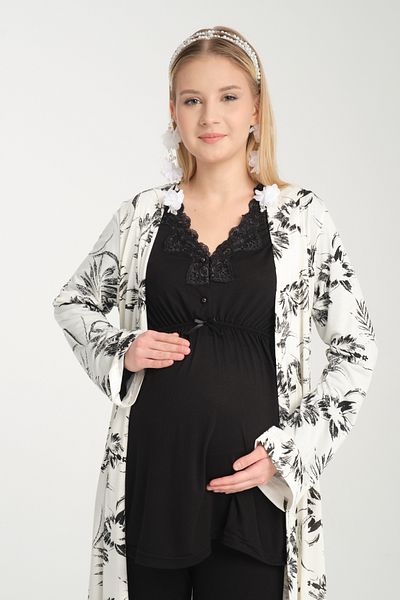 effort Luxury Maternity and Maternity Pajamas and Dressing Gown Set