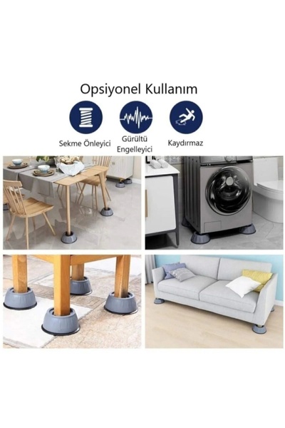 Genel Markalar Çamaşır Makinesi Titreşim Önleyici Kaydırmaz Vantuzlu Ayak Sto...