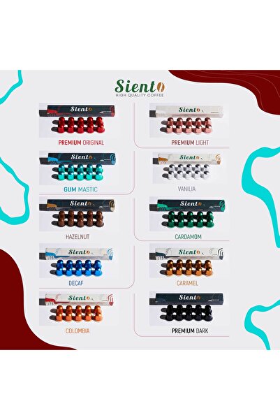 siento gıda 100 ADET Kapsül Kahve (Nespresso Uyumlu) (10 Kutu)