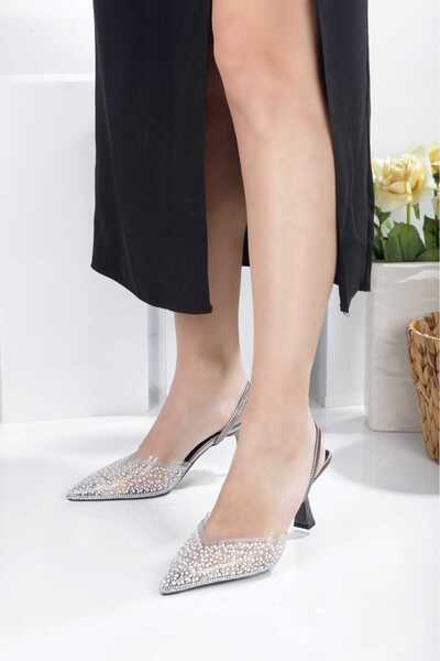 No 35 İnci Detaylı Topuklu Stiletto Abiye Ayakkabı