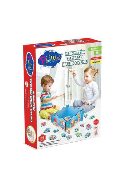 Play Wood Eğitici Ahşap Manyetik Tutmalı Balık Oyunu Oyuncak Seti ONY-381