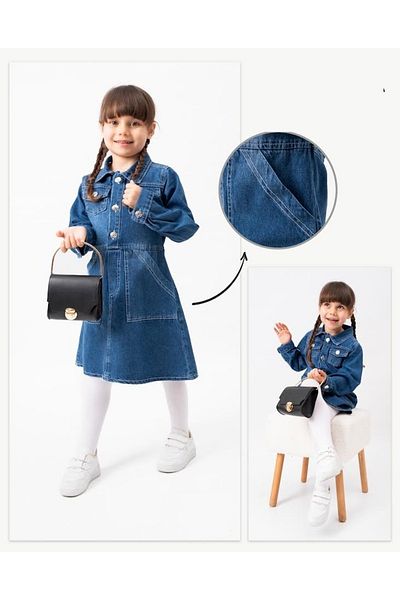 Aymini kids Girl's Denim Sleeve - Bag Design