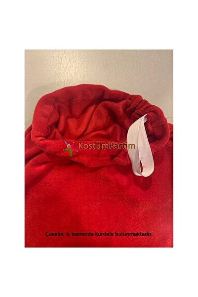 KostümPartim Noel Baba Büyük Hediye Dağıtım Kostüm Çuvalı 75x50cm