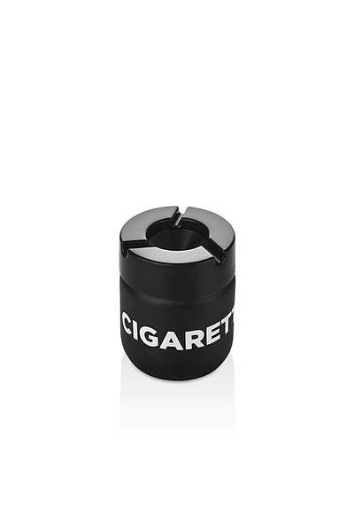 Quick Odorless Glass Chamber Fireproof Plastic Lid Ash Tray - Black 425Cc