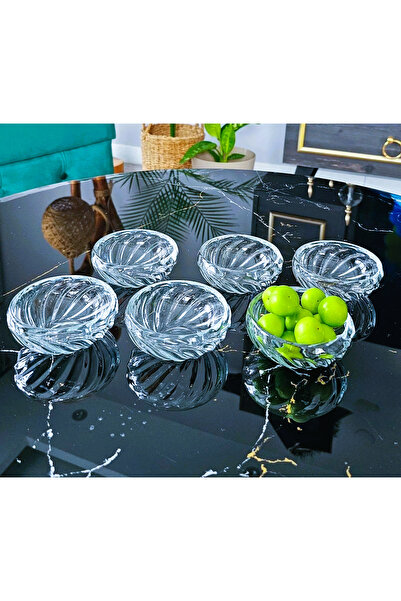 İLBEY Life 6-Piece Round Fish Back Cookie Fruit and Appetizer Presentation Pl...