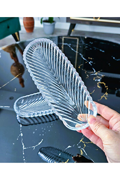 Genel Markalar 6 lı Kayık Sunum Tabağı | Balık Sırtı Tabak | Oval Servis Tabağı (19 CM)