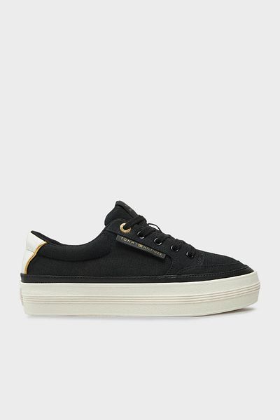 Tommy Hilfiger Bavlněná platforma Podešev Sneaker Boty BOTY FW0FW08323 BDS