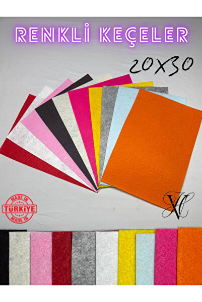 Mode Cool Canlı Renkli Keçe Seti - Yaratıcı Projeler İçin İdeal 20x30 Boyutla...