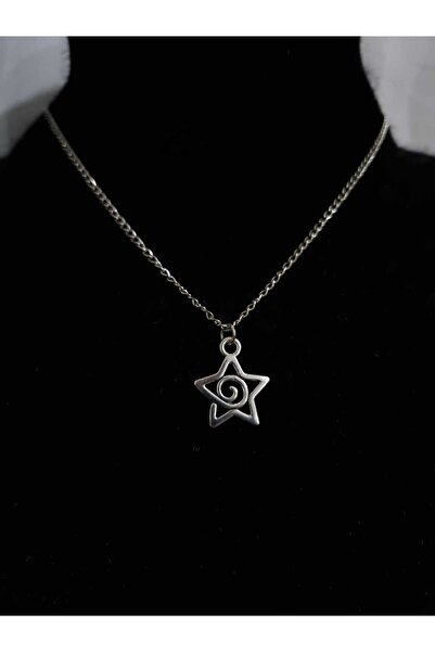 Crosswonder Spiralli Yıldız Uç Zincir Kolye y2k gothic bohem