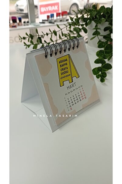 Minela 2025 MOTİVASYON TAKVİMİ 12aylik 10x10cm mini masa takvimi