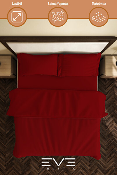 Eve Tekstil Ranforce Double Duvet Cover Set with Sheet, Pillow and Quilt Cover 200X220 cm