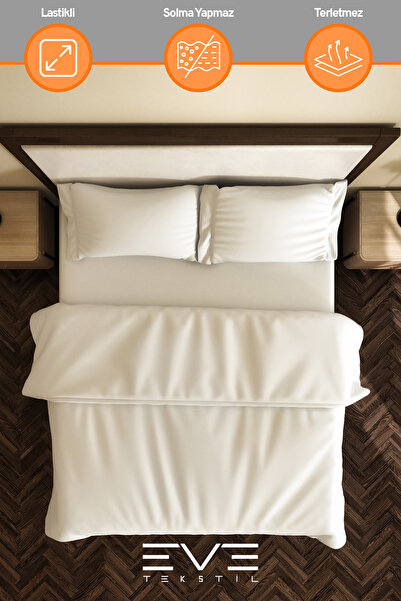 Eve Tekstil Ranforce Double Duvet Cover Set with Sheet, Pillow and Quilt Cover 200X220 cm