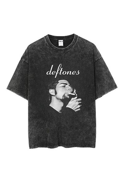 Touz Moda Πλένεται Deftones Printed Unisex Oversize Vintage T-shirt