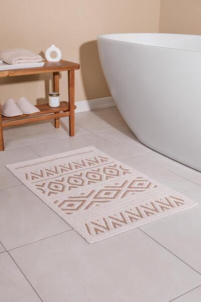 Bluenity Hat Doğal Pamuklu Banyo Paspası 50x80 Cm - Bej