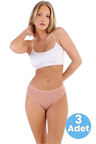 Tezzgelsin Chiloți de bikini din țesătură din jerseu pieptănat din bumbac pentru femei Chiloți de bikini pentru femei 3 buc
