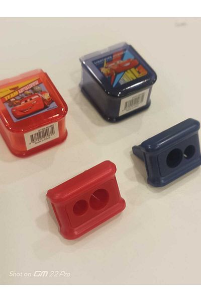 Mikro Covered Large Chamber Durable Double Opener Pencil Sharpener with Maze (2Pcs)