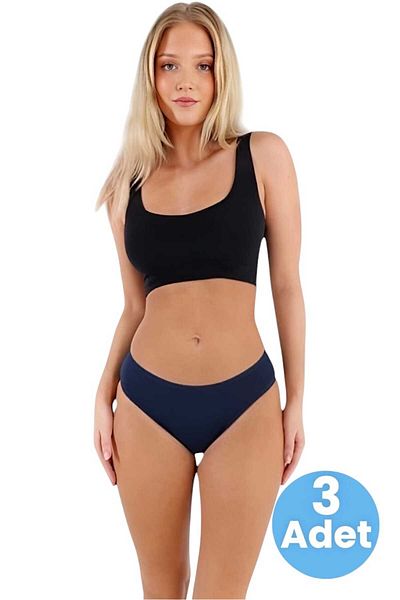 Tezzgelsin Chiloți de bikini din țesătură din jerseu pieptănat din bumbac pentru femei Chiloți de bikini pentru femei 3 buc